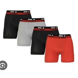 FILA Boy's 4pk Ultra Soft 100% Cotton Tagless Boxer Briefs XS 4/5 NWT